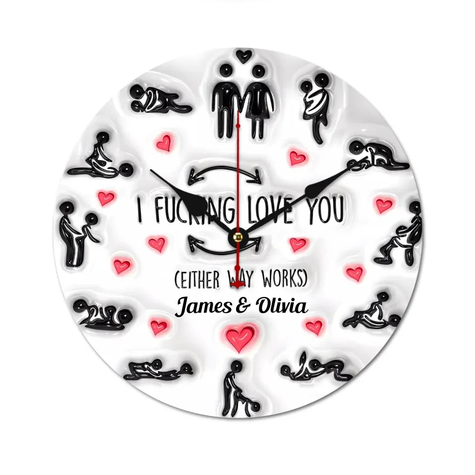 I Love You - Personalized Wall Clock for Couple - Valentine's Day Gift for Your Love