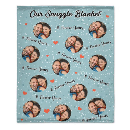 Customized Couple Snuggle Blanket - Personalized Couple's Photo and Custom Labeled Multicolor Flannel Blanket - A Gift For Boyfriend,Girlfriend,Husband,Wife