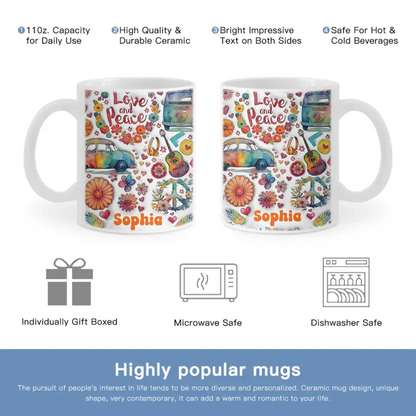 Hippie Soul - Personalized Hippie Accent Mug - Gifts for Friends and Family