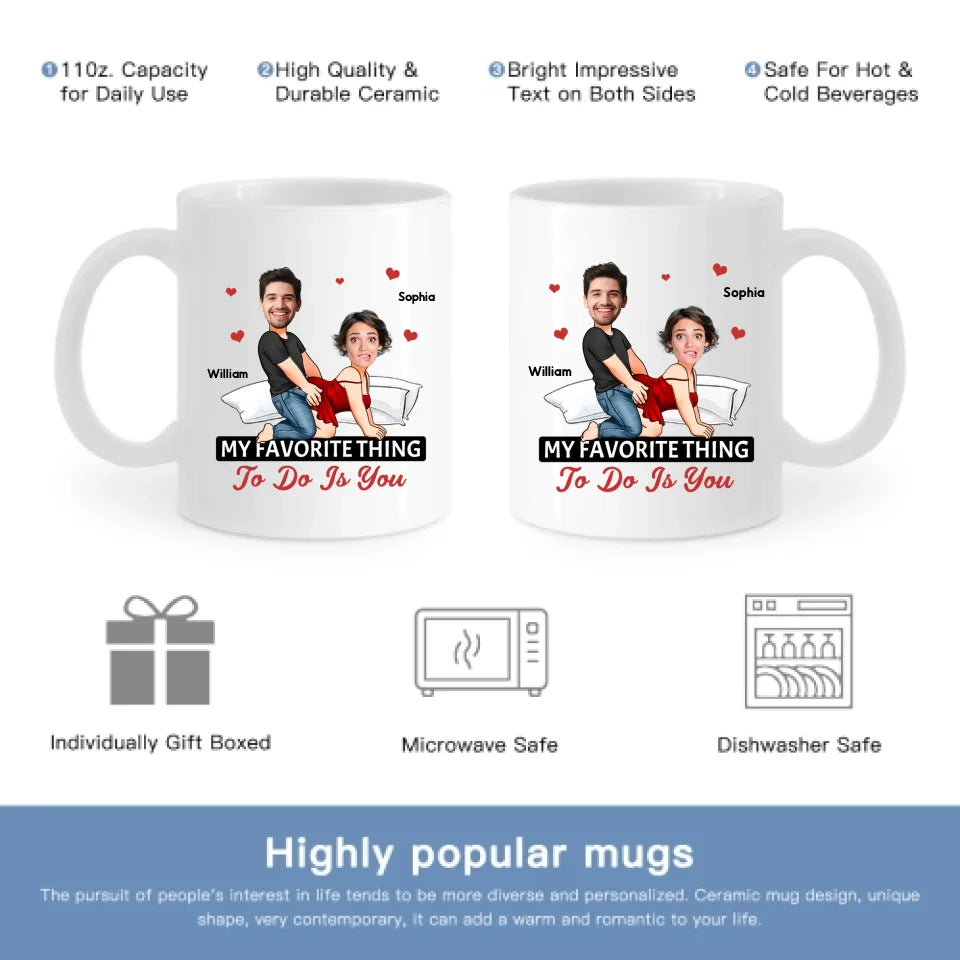 Customized Couple Mug - Unique Mugs Personalized with Names,Photos and Cartoon Images - A Gift For Girlfriend,Boyfriend,Wife,Husband,Anniversary