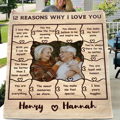 Customized Heartfelt Quotes Blanket - Personalized Sweet Memories Photo and Name Warm Flannel Couple Blanket - A Gift For Boyfriend,Girlfriend,Husband,Wife