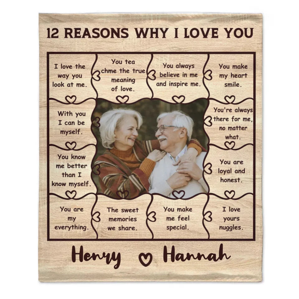 Customized Heartfelt Quotes Blanket - Personalized Sweet Memories Photo and Name Warm Flannel Couple Blanket - A Gift For Boyfriend,Girlfriend,Husband,Wife