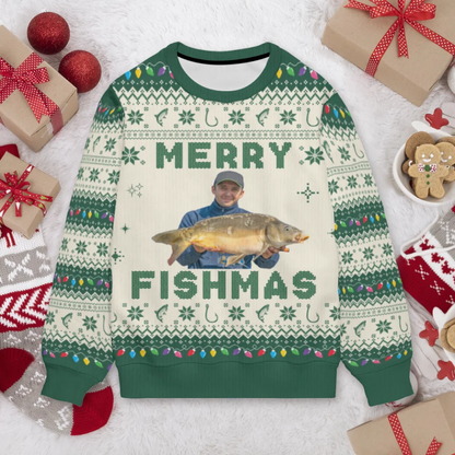 Customized Theme Ugly Sweater - Personalized Photo of Fishing, Golf, Hunting, Barbecue Themed Classic Color Ugly Sweater - A Gift For Friend,Family,Huntsman,Angler,Golfer,Barbecuer