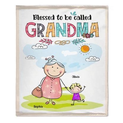 Grandma's Custom Blanket - Personalized title nicknames, names, and cartoon characters in a cozy blanket - A Gift For Grandma,Children,Family