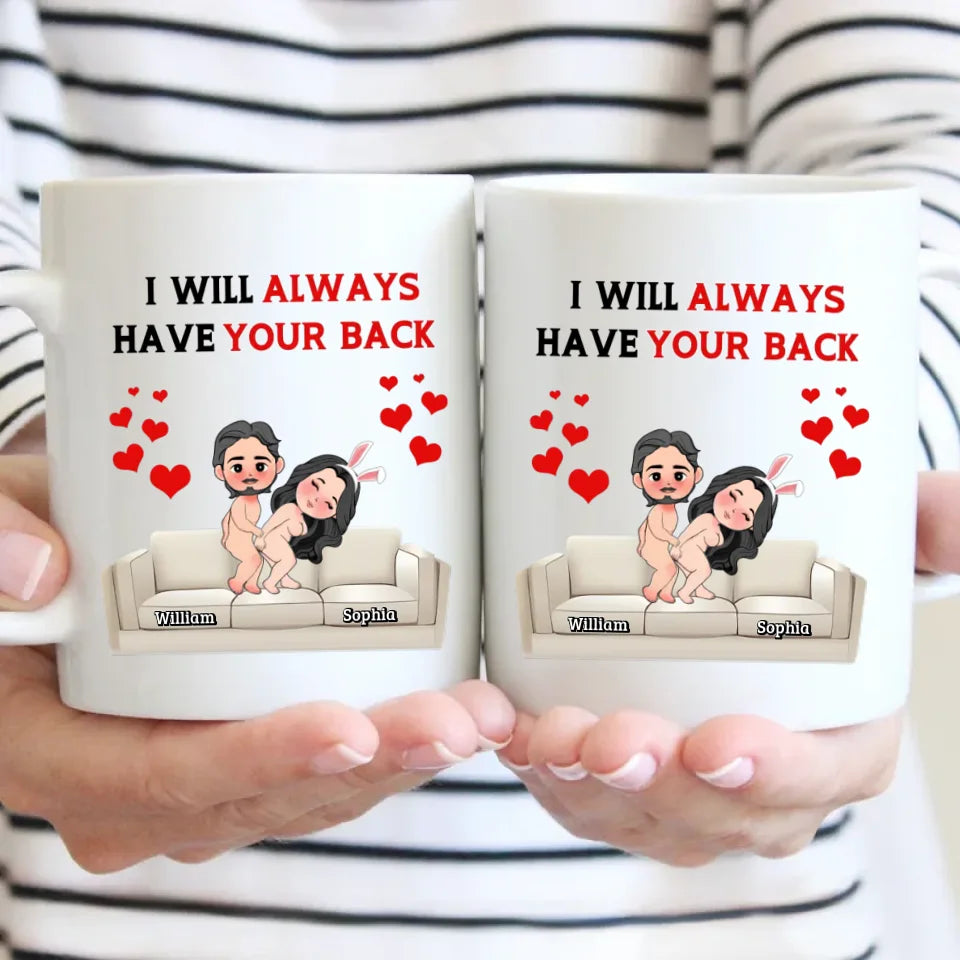 Customized Fun Couple Mug - Personalized Name and Cartoon Couple Image Quirky Fun Mug - A Gift For Girlfriend,Boyfriend,Husband,Wife