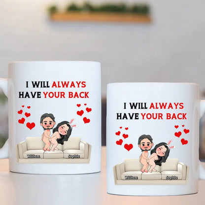 Customized Fun Couple Mug - Personalized Name and Cartoon Couple Image Quirky Fun Mug - A Gift For Girlfriend,Boyfriend,Husband,Wife