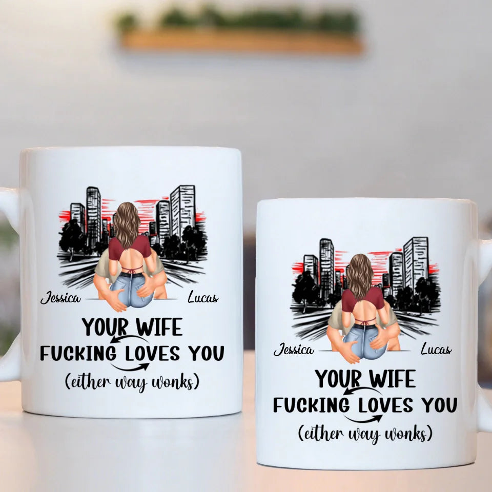 Customized Safe Driving Reminder Mug - Personalized Name and Character Safe Driving Themed Couple's Mug - A Gift For Husband,Boyfriend