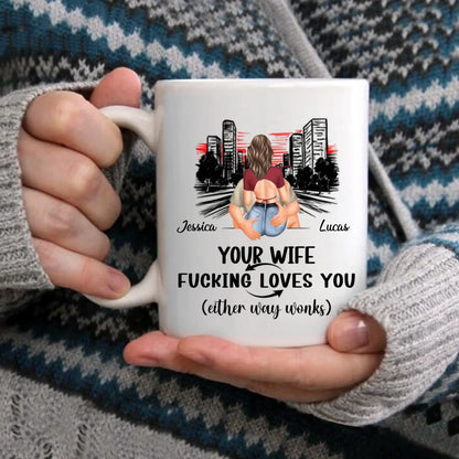 Customized Safe Driving Reminder Mug - Personalized Name and Character Safe Driving Themed Couple's Mug - A Gift For Husband,Boyfriend