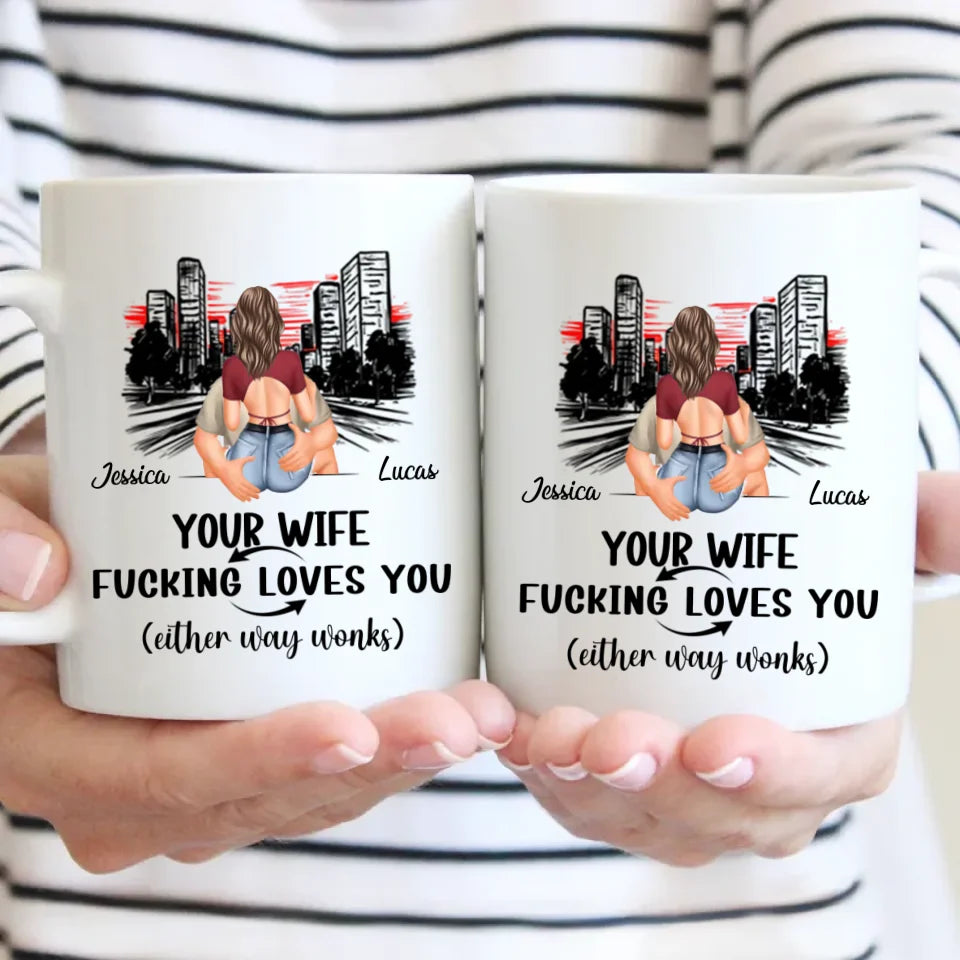 Customized Safe Driving Reminder Mug - Personalized Name and Character Safe Driving Themed Couple's Mug - A Gift For Husband,Boyfriend