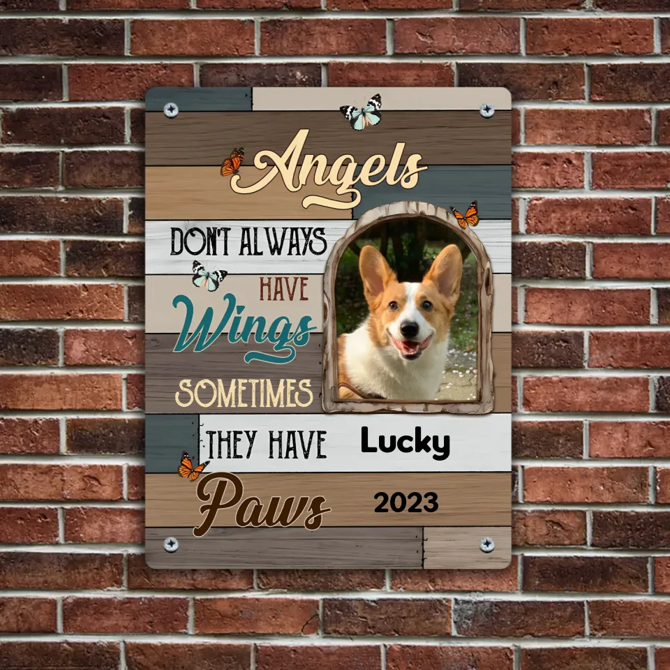 Customized Pet Memorial Metal Sign - Personalized Metal Decorative Plaques with Pet Photo,Name and Year - A Meaning Gift For Pet Owners,Pet Lovers