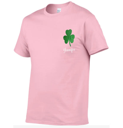 St. Patrick'S Day Flag Shamrock Personalized Name Custom Printed T-Shirt Sweatshirt - Gift For Family, Friends And Loved Ones