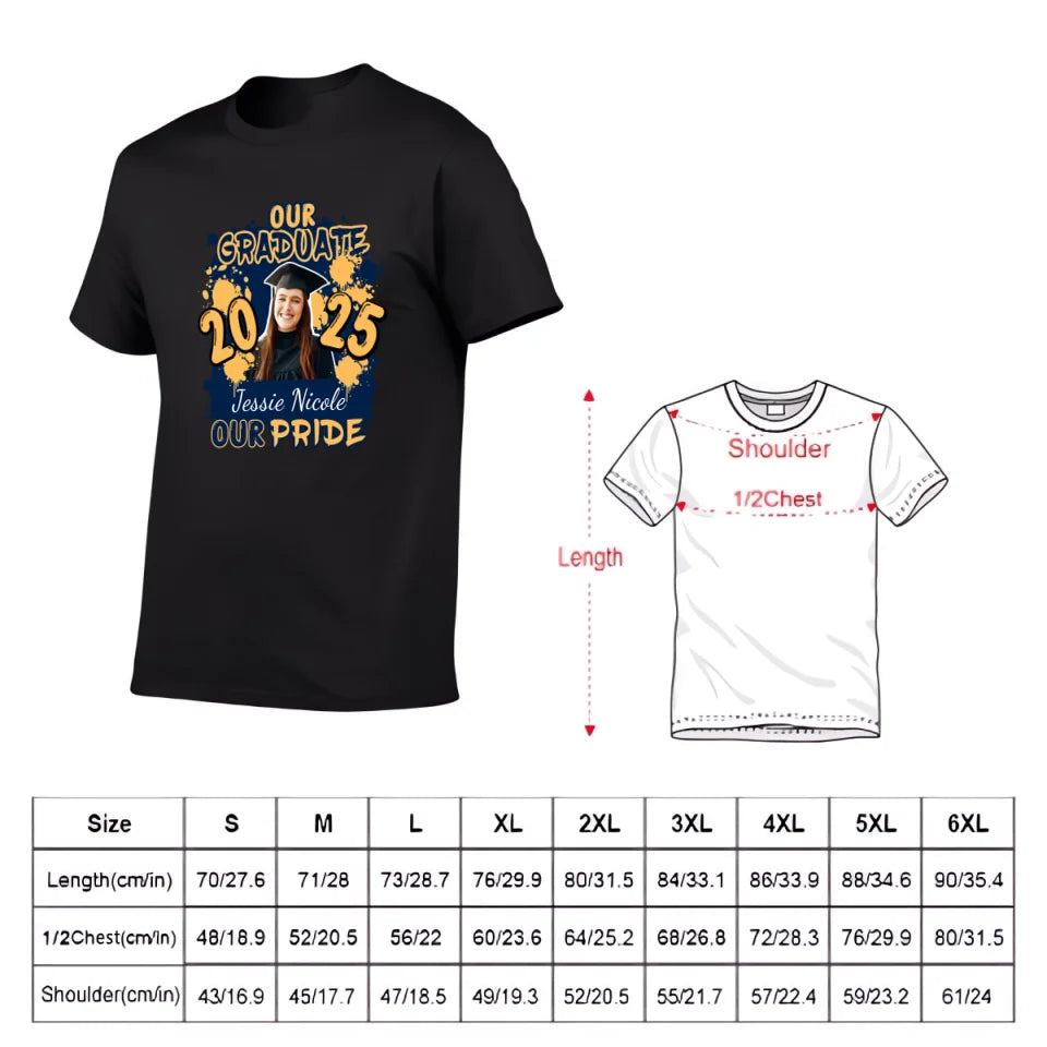 Customized Graduation Season Apparel - Personalized Photo,Name and Year Graduation Clothing - A Commemorative Gift For Students,Grandchildren,Brother,Sister