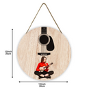 Custom Guitar Themed Wooden Door Signs - Guitar Style Wooden Door Sign Decorations That Can Be Personalized With Photos - A Gift For Friend,Guitarist,Guitar Lovers