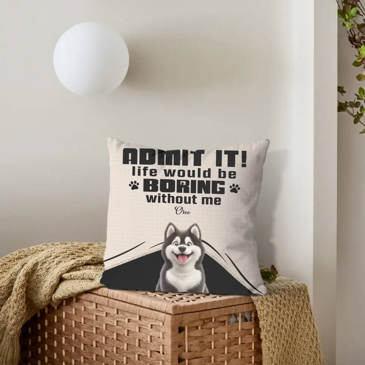 Customized Pet Pattern Pillowcase - Personalized Decorative Pillowcase with Pet Breed Image and Name - A Gift For Dog Owners,Dog Lovers