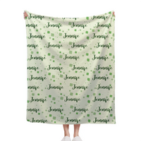 Name Custom Personalized Clover Lucky Baby Blanket St. Patrick's Day Baby Shower Gift for Baby