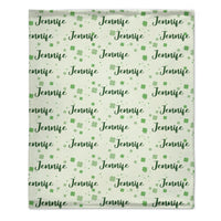 Name Custom Personalized Clover Lucky Baby Blanket St. Patrick's Day Baby Shower Gift for Baby
