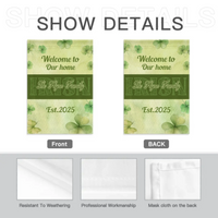 Personalized St. Patrick's Day Irish Shamrock 4-Leaf Garden Flag with Text St. Patrick's Day Gifts for the Family