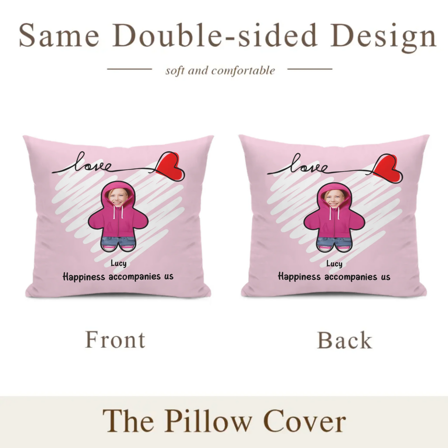 Customized Fun Family Pillowcase - Personalized Love Customized Fun Family Pillowcase with Family Member Photos and Names - A Gift For Family,Parent,Children