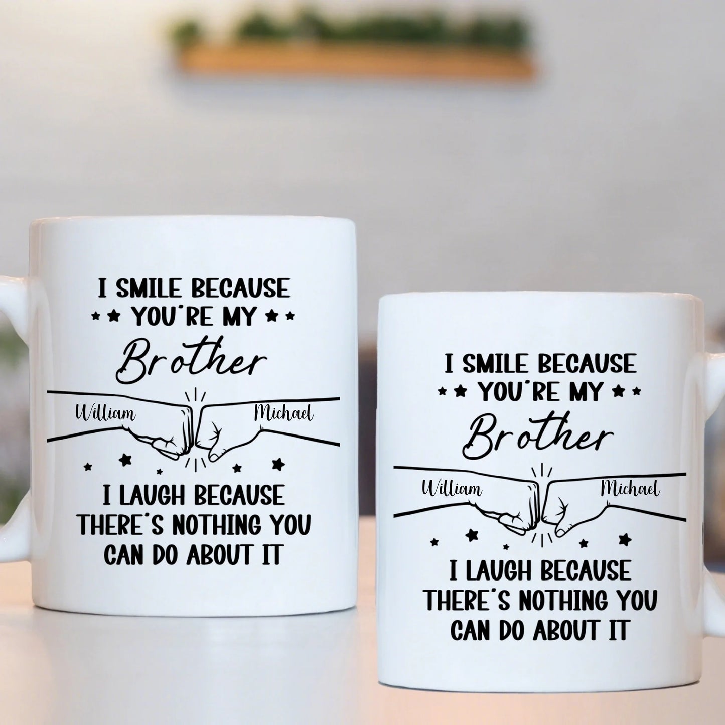 Customized Family Mugs - Personalized Minimalist Mug with Family Theme and Name - A Gift For Family,Dad,Mom,Sister,Brother