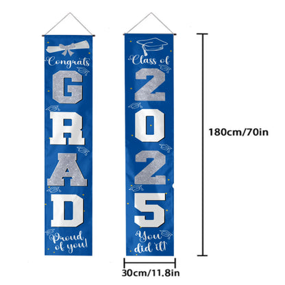 Décorations de remise de diplôme, bannière argentée 2024, pour la promotion 2024, fournitures de fête pour diplômés