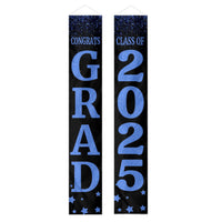 Three Slices Front Door Banner With Pictures Class of 2025 - High School or College University for Graduation Door Banner for Front Door or Porch