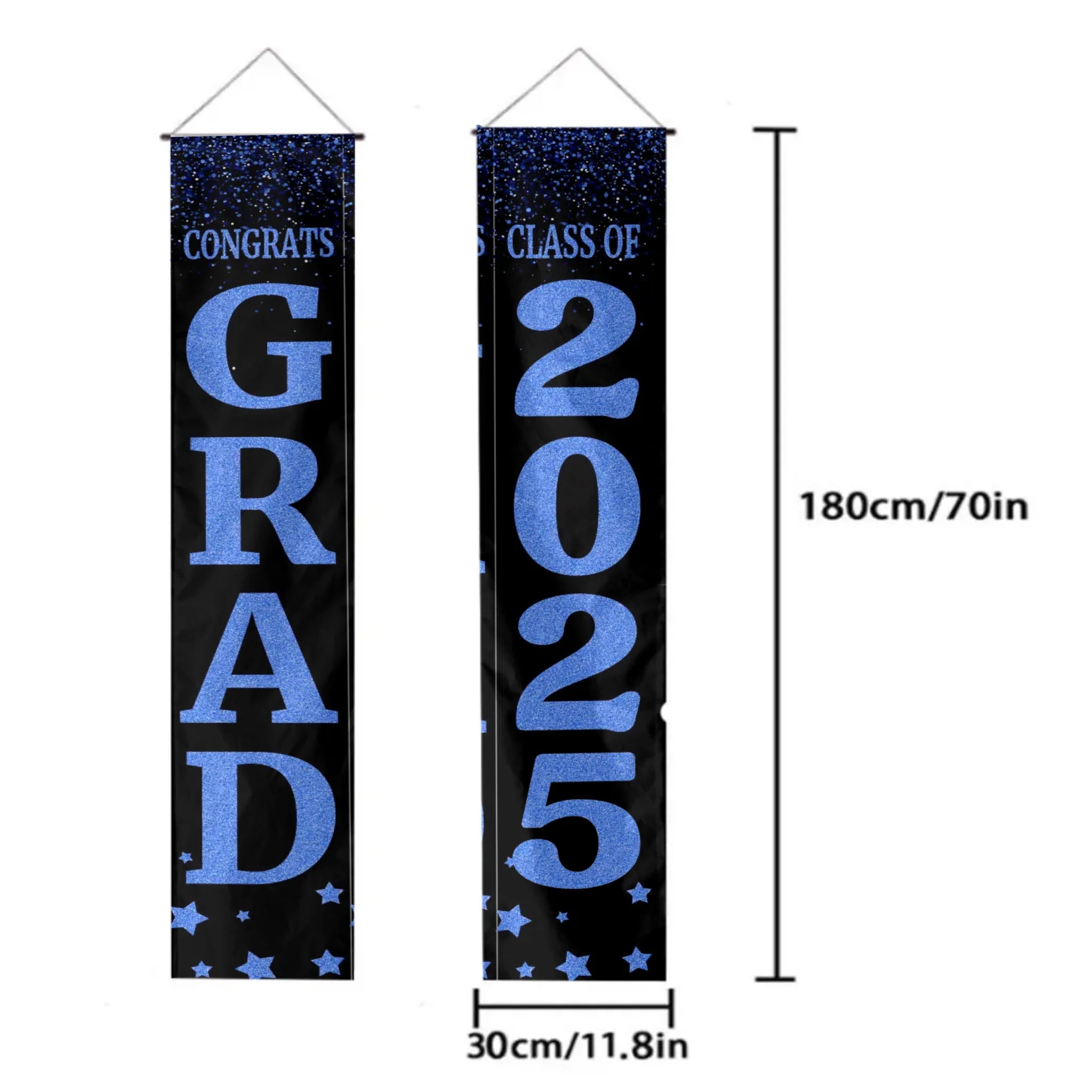 Three Slices Front Door Banner With Pictures Class of 2025 - High School or College University for Graduation Door Banner for Front Door or Porch