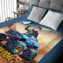 Monster Trucks Cars Motorcycles Collection - Customized Kids Name Blanket