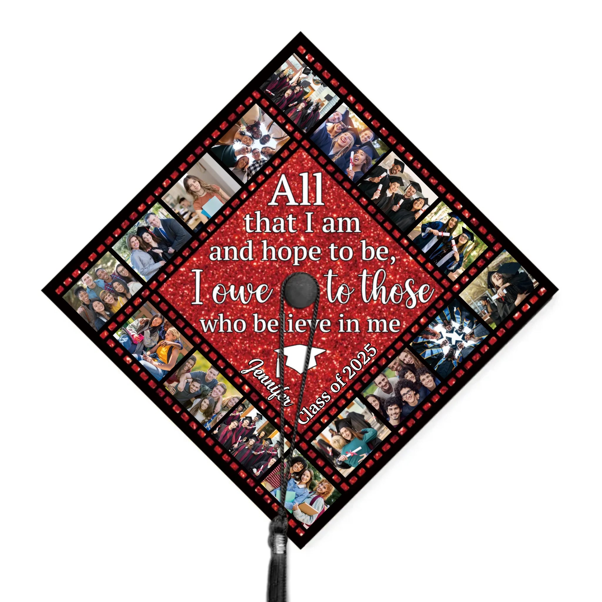 Customized Bachelor's Degree Caps for Graduation Season - Personalized Graduation Cap with 16 Photos Available - A Gift for Graduate,Friend,BFF,Grandchildren