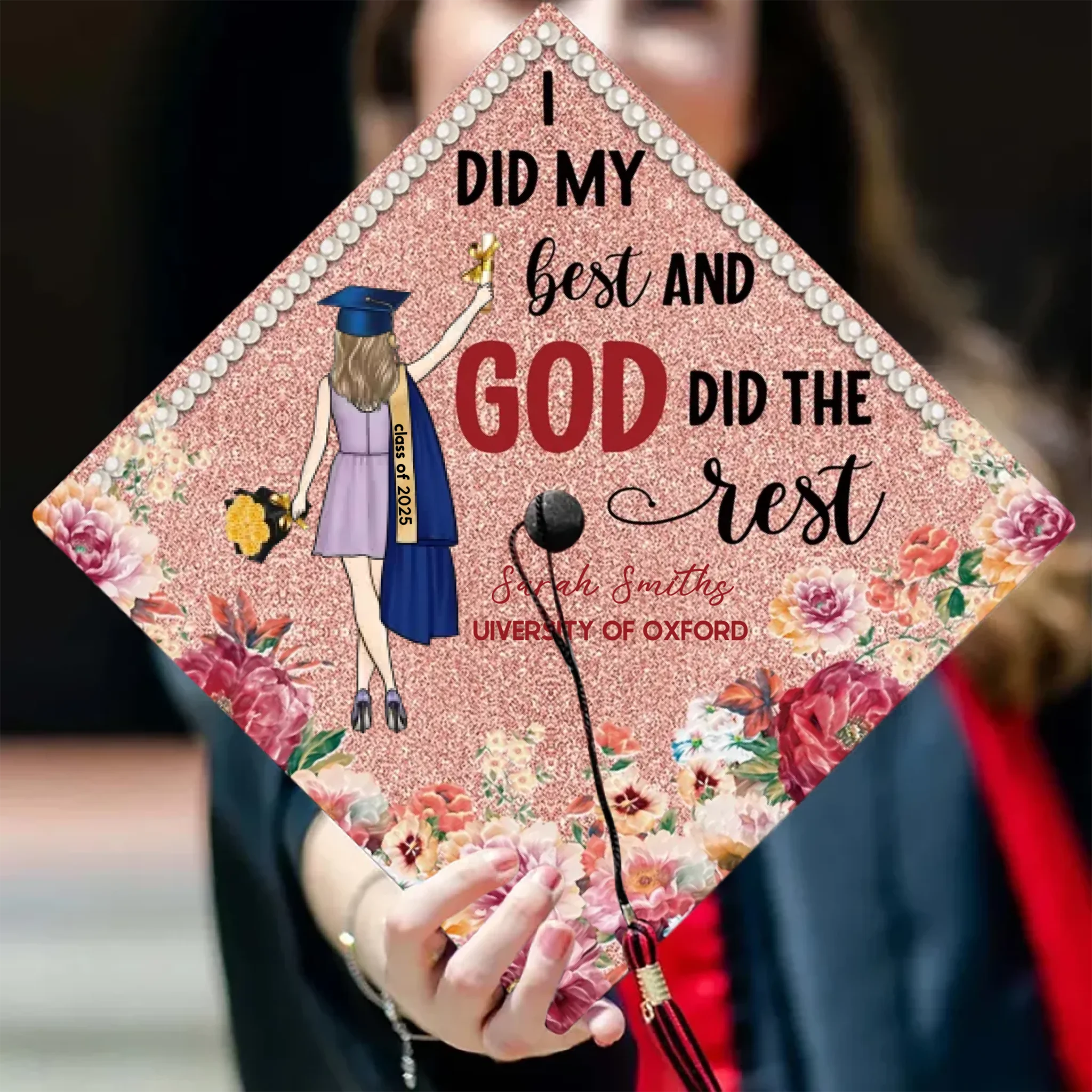 Customized Bachelor's Degree Caps for Graduation Season - Personalized Graduation Cap Decorations - A Gift for Graduate,Friend,BFF,Grandchildren