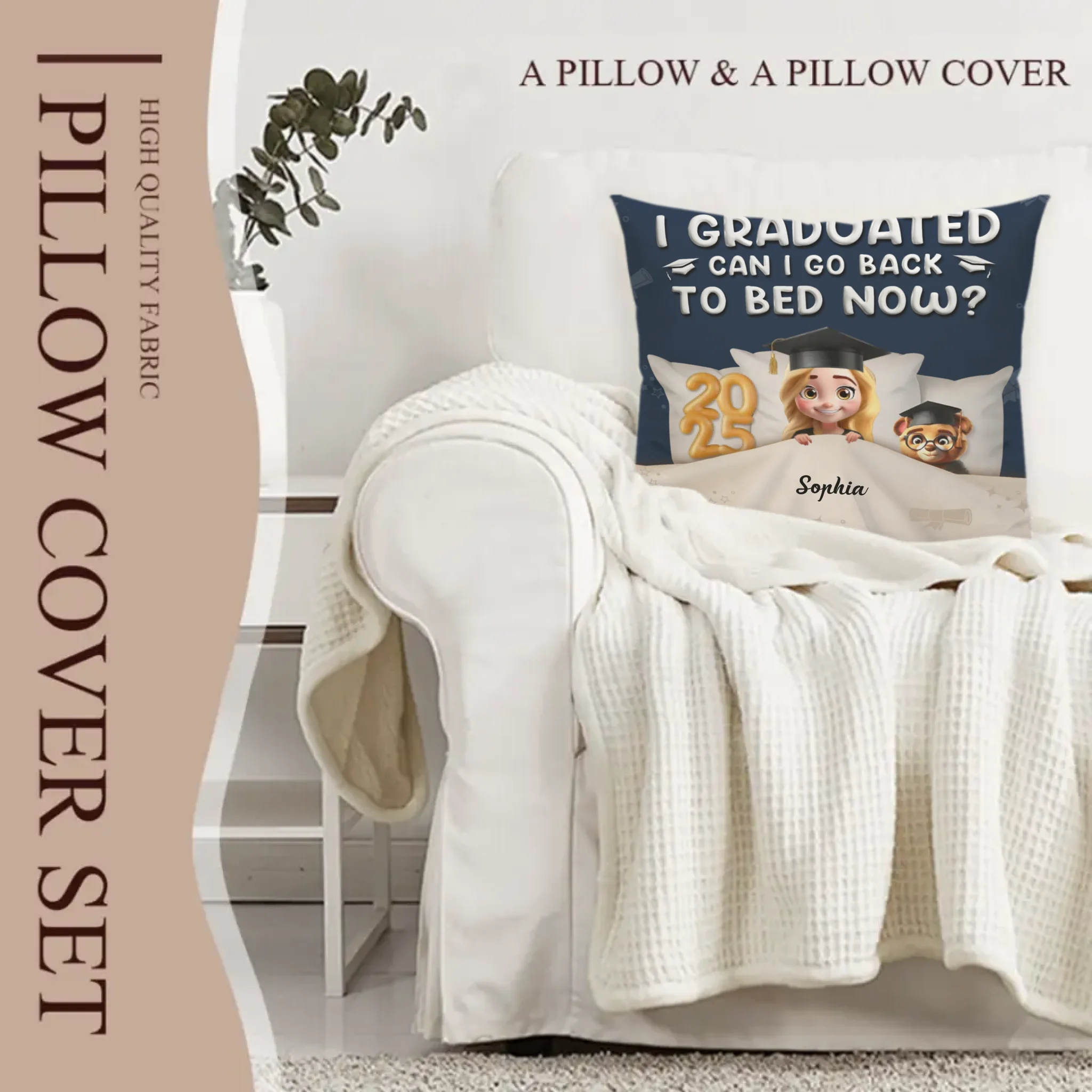 Graduated Can I Go Back To Bed Now - Personalized Pillow