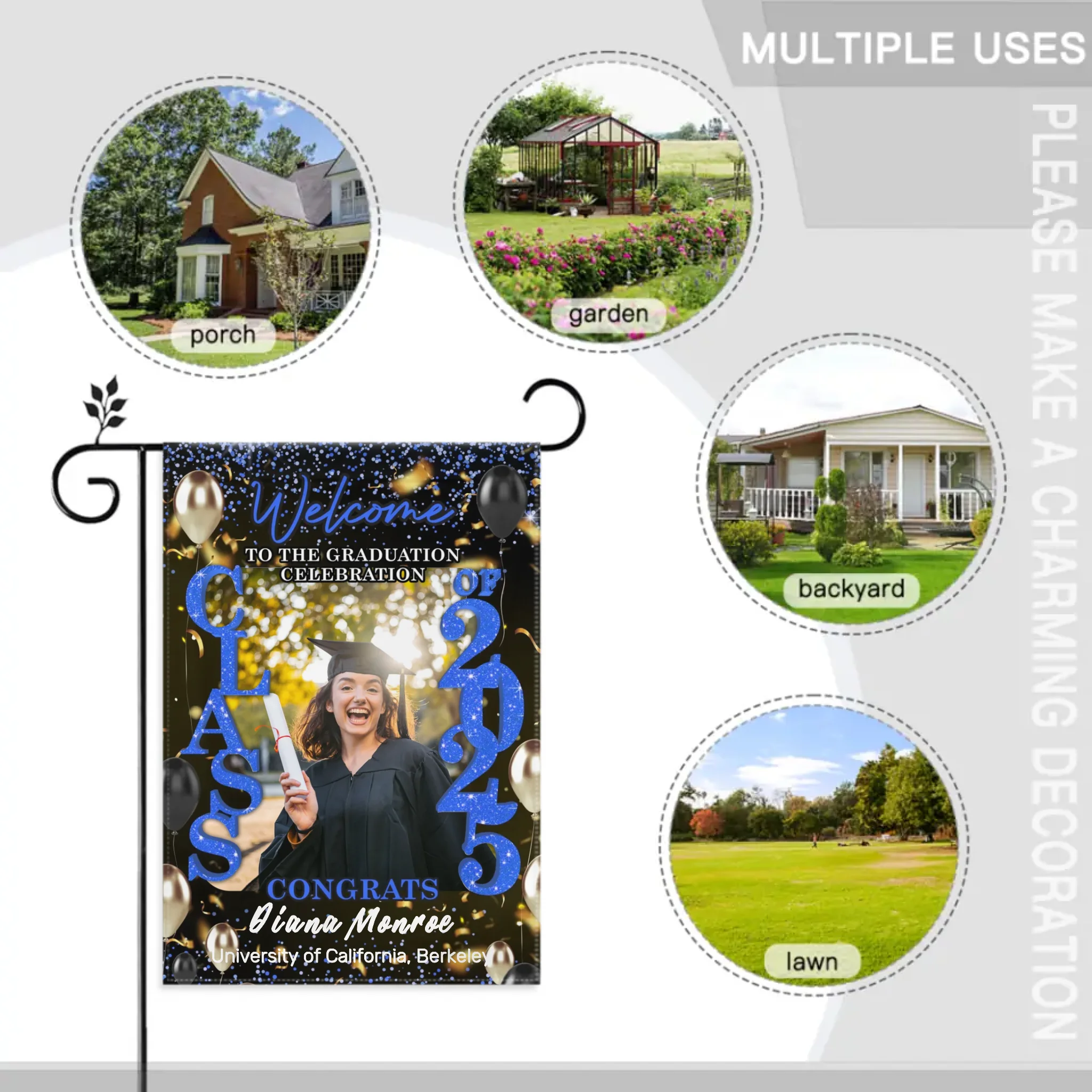 Graduation Welcome Flag – Custom Grad Party Decor – Celebrate Our Grads