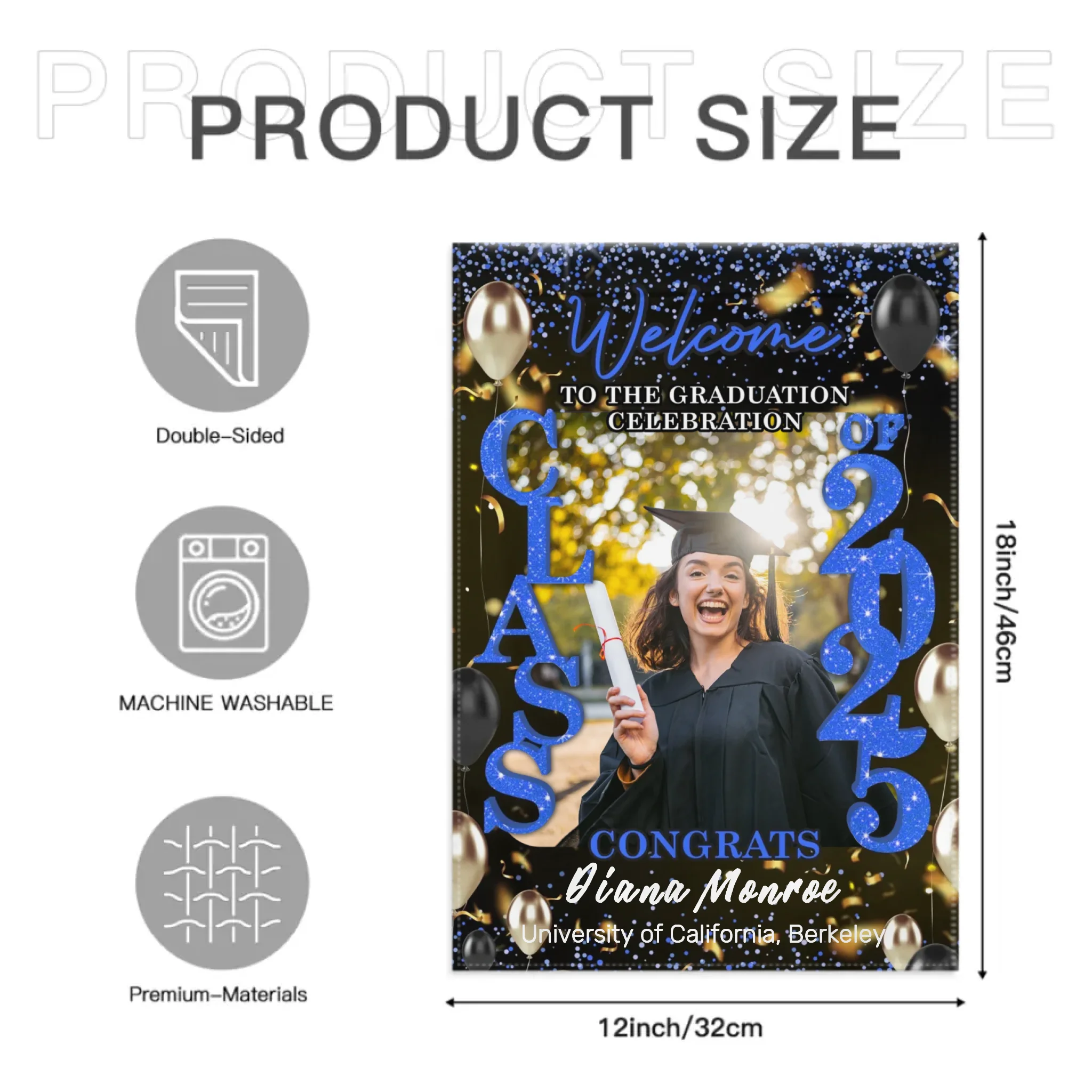 Graduation Welcome Flag – Custom Grad Party Decor – Celebrate Our Grads