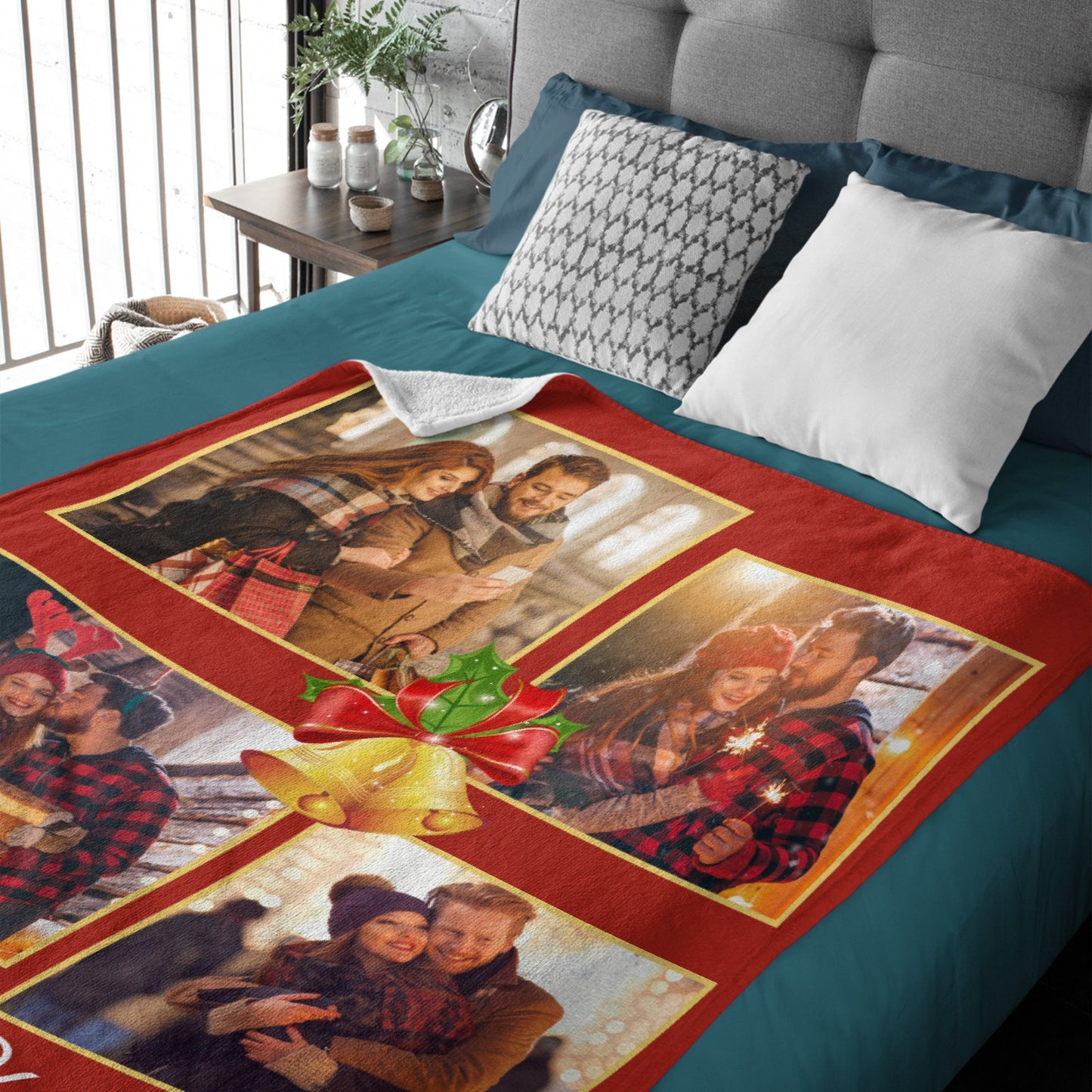 Free Shipping✈️Custom Photo Merry Christmas Blanket For Family