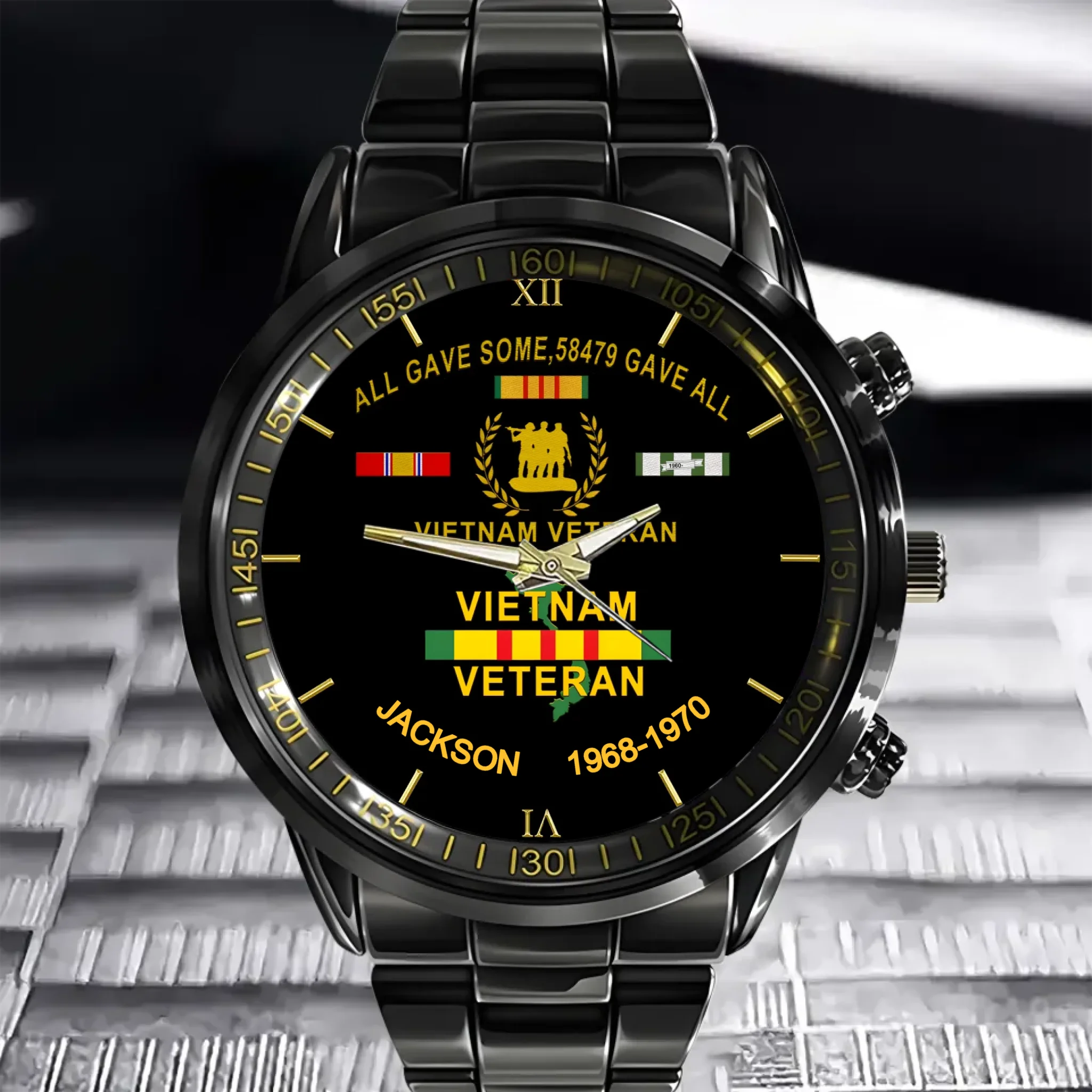 Customized Watch for Vietnam Veterans - Personalize with Name and Year/Period