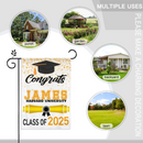 Custom Fall Graduation Gift Garden Flag, Class Of 2025 Golden Theme With Name