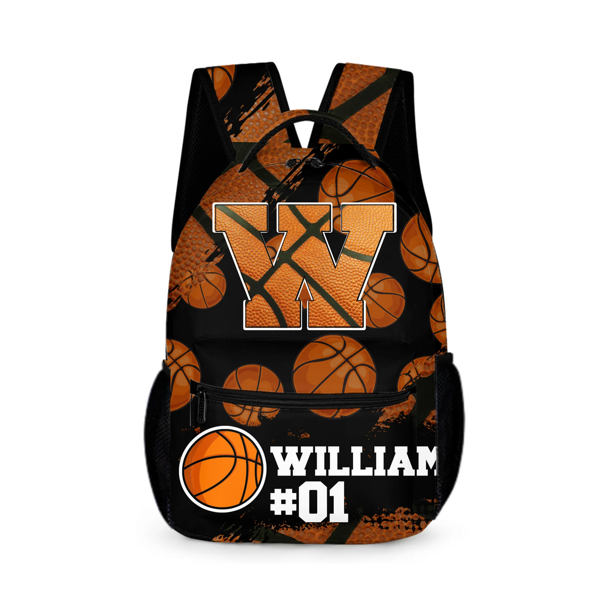 Abstract Basketball Backpack Customized Basketball Themed Backpack - Personalized Name Backpack ...