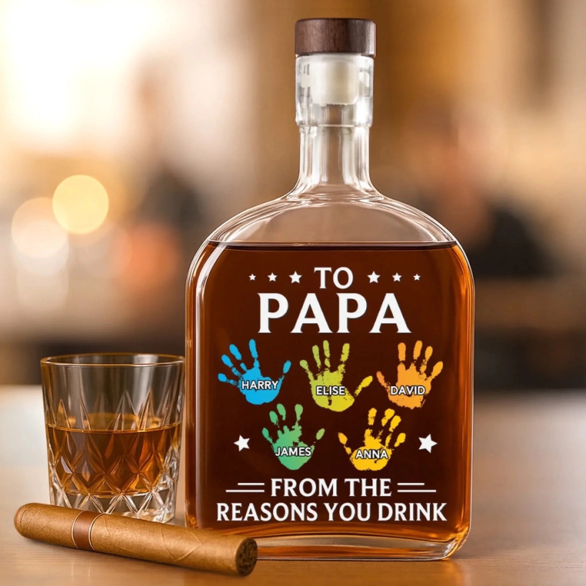 To My First And Forever Hero - Family Personalized Whiskey Bottle