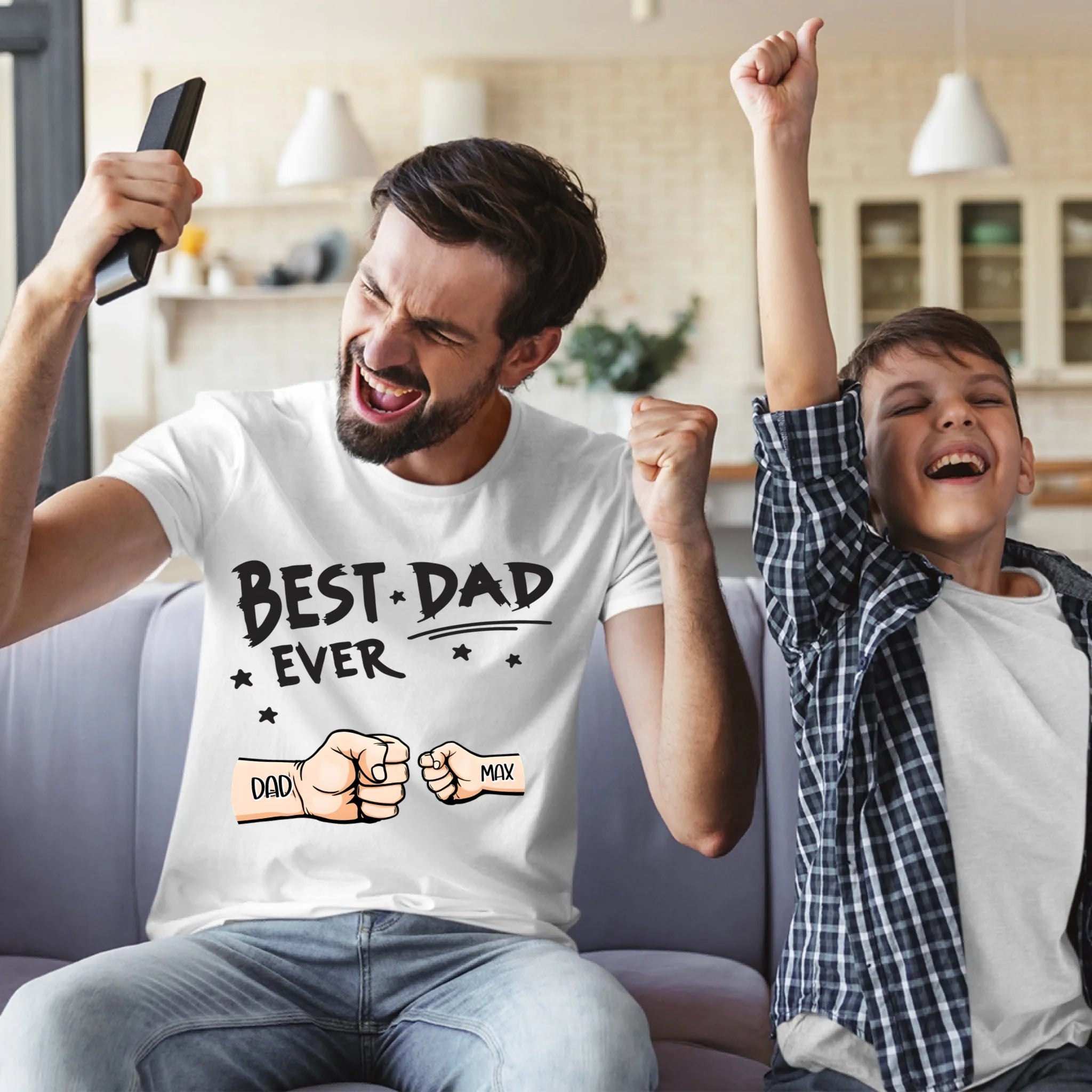 Best Dad Ever Fist Bump - Personalized Father Clothes