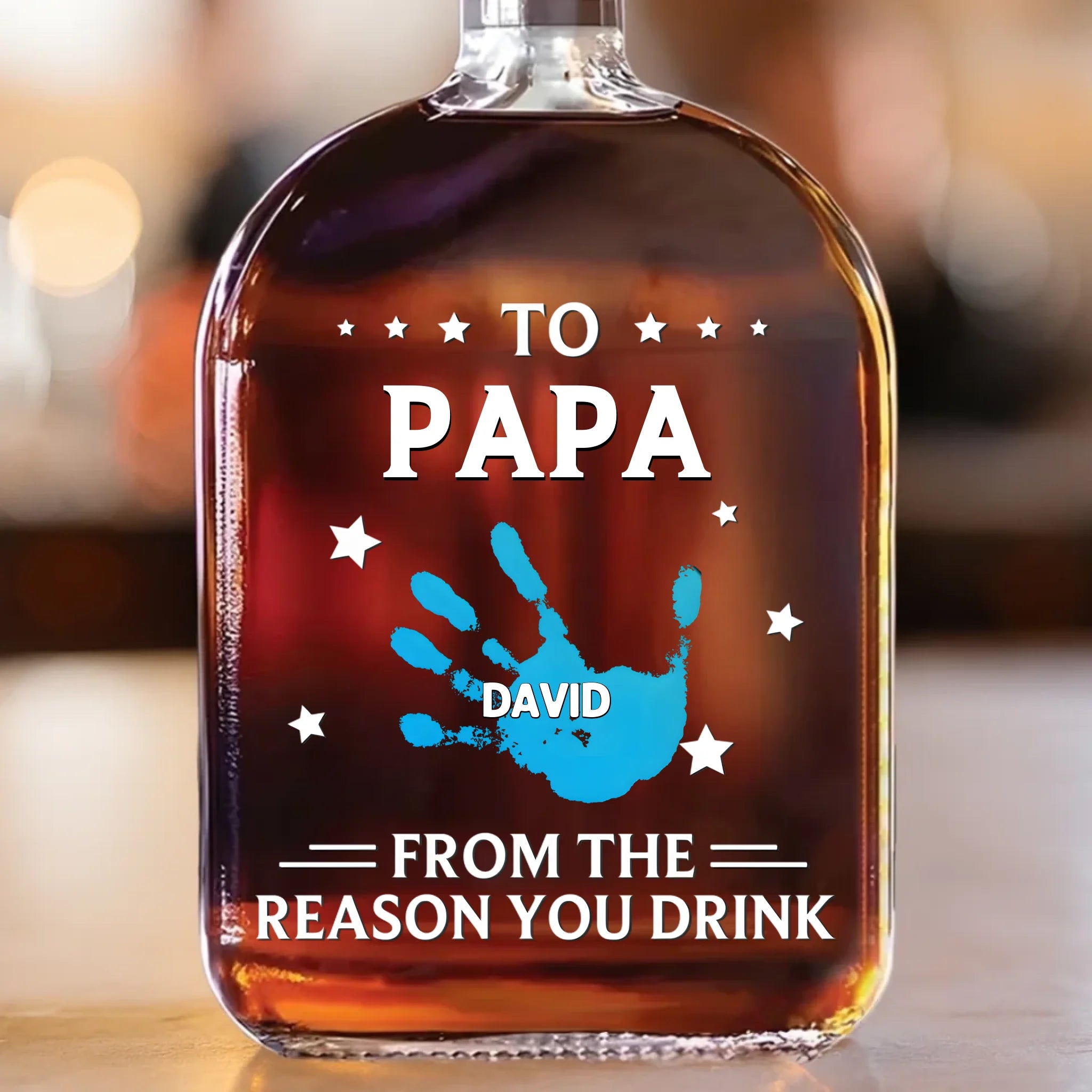 To My First And Forever Hero - Family Personalized Whiskey Bottle