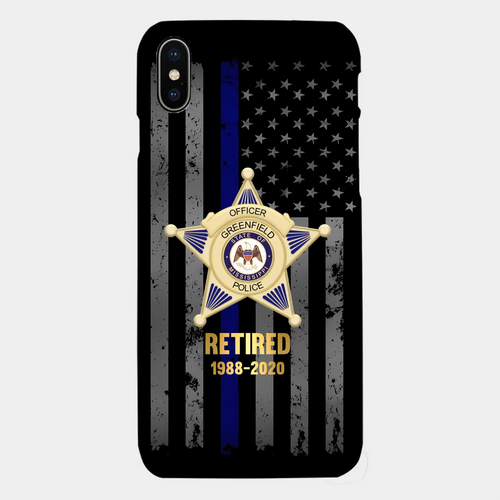 Customized Police Badge Phone Cases - Personalized Badge,Title and Time Retired Police Fashion Phone Case - A Gift For Police,Family,Dad,Grandfather