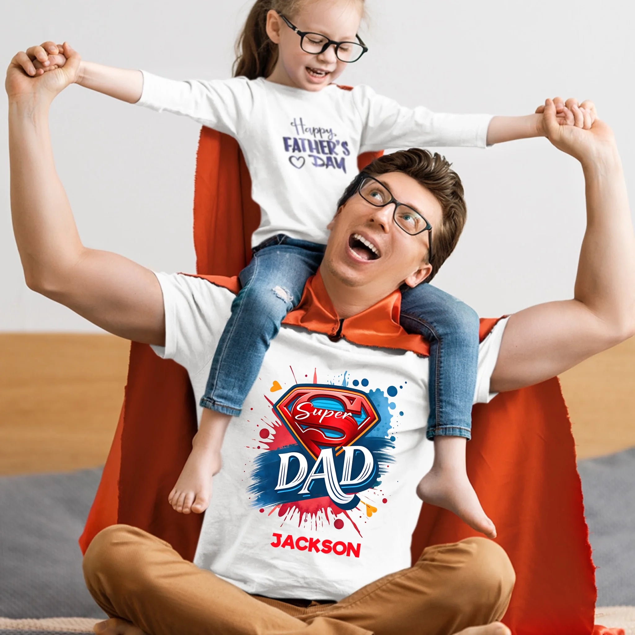 Super Hero - Dad | Personalized Name Clothes - Father's Day Gift