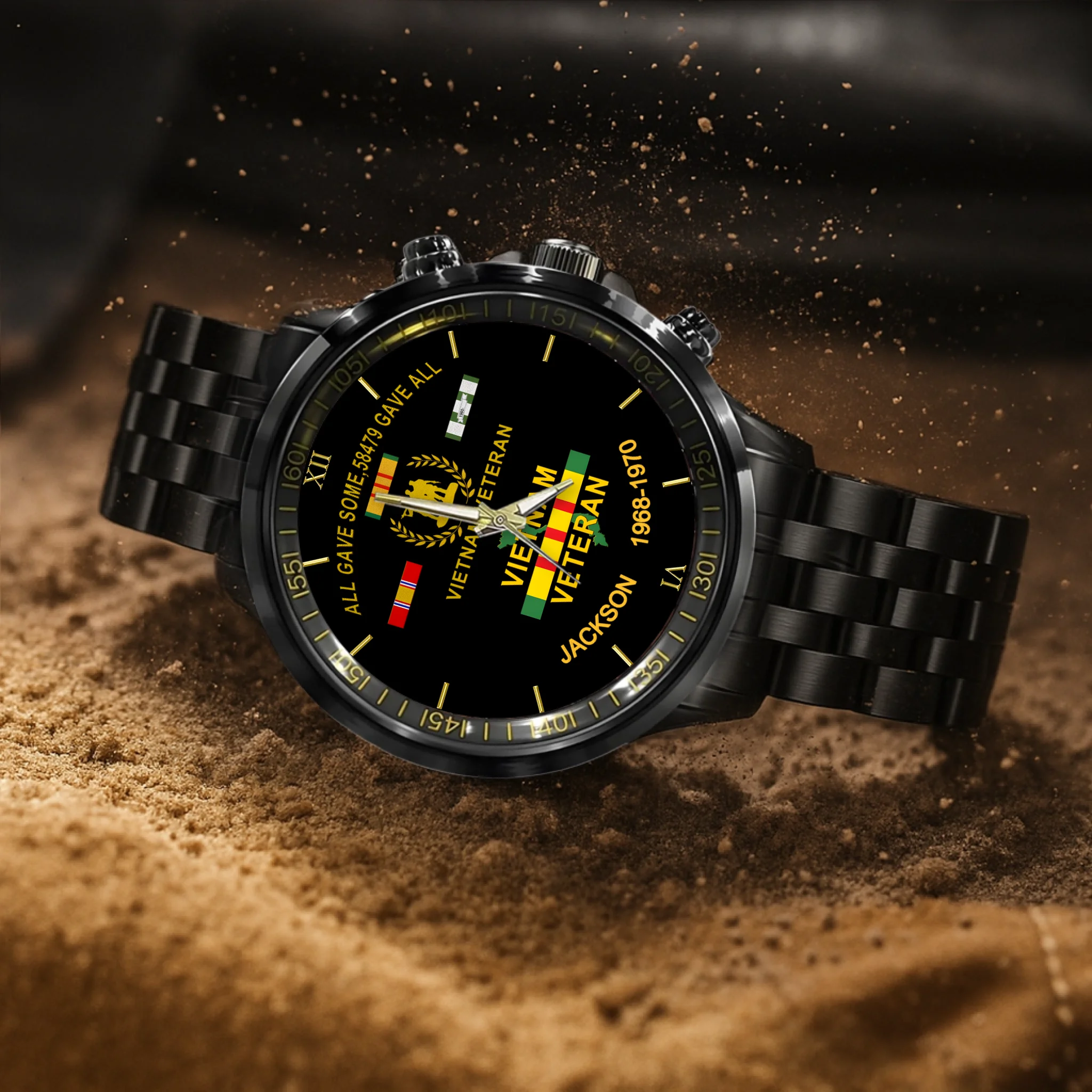 Customized Watch for Vietnam Veterans - Personalize with Name and Year/Period