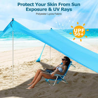 Beach Tent Sun Shelter - UPF50+ Pop Up Beach Canopy with Sand