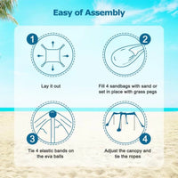 Beach Tent Sun Shelter - UPF50+ Pop Up Beach Canopy with Sand (2)
