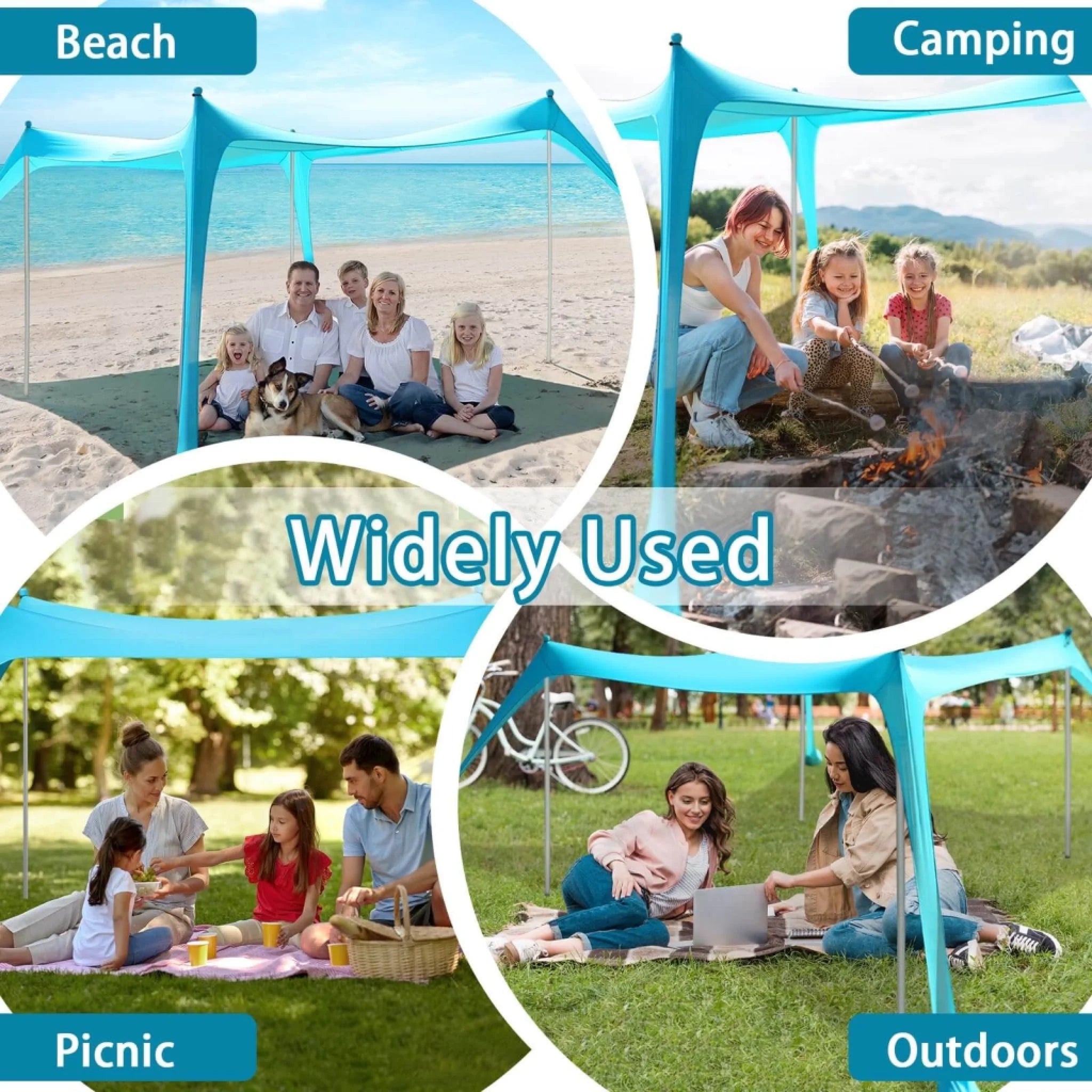 Beach Tent Sun Shelter - 10 x 10 Ft Beach Canopy UPF50+ UV Protection