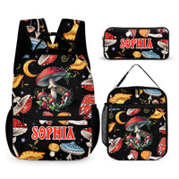 Beautiful Mushroom Name Customized Backpack - School Season Gift for Kids