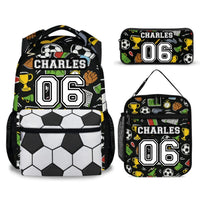 Personalized Name Custom Sports Backpack - Includes Basketball Baseball Soccer Football Rugby Personalized Backpacks
