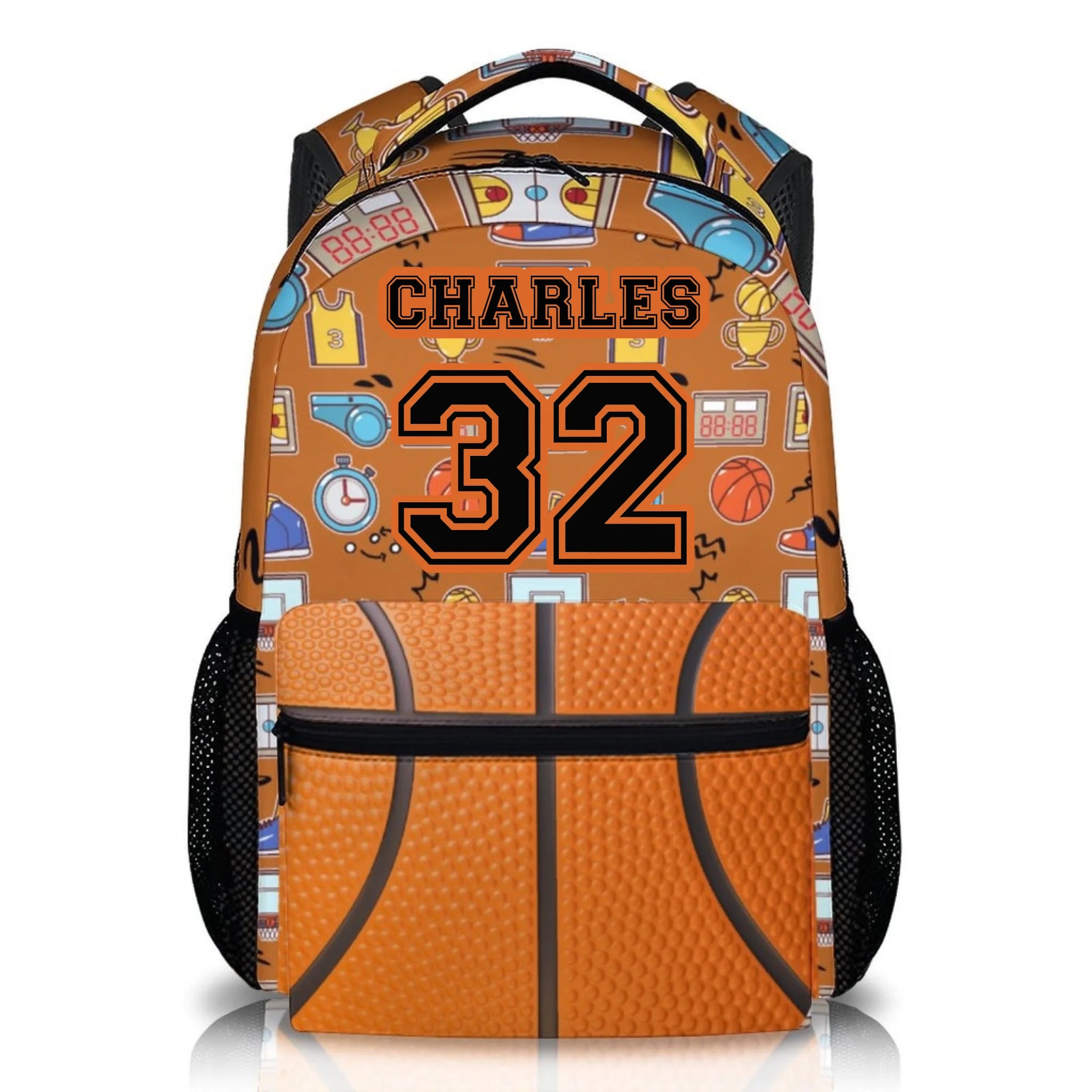 Personalized Name Custom Sports Backpack - Includes Basketball Baseball Soccer Football Rugby Personalized Backpacks