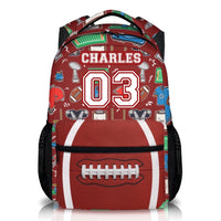 Personalized Name Custom Sports Backpack - Includes Basketball Baseball Soccer Football Rugby Personalized Backpacks