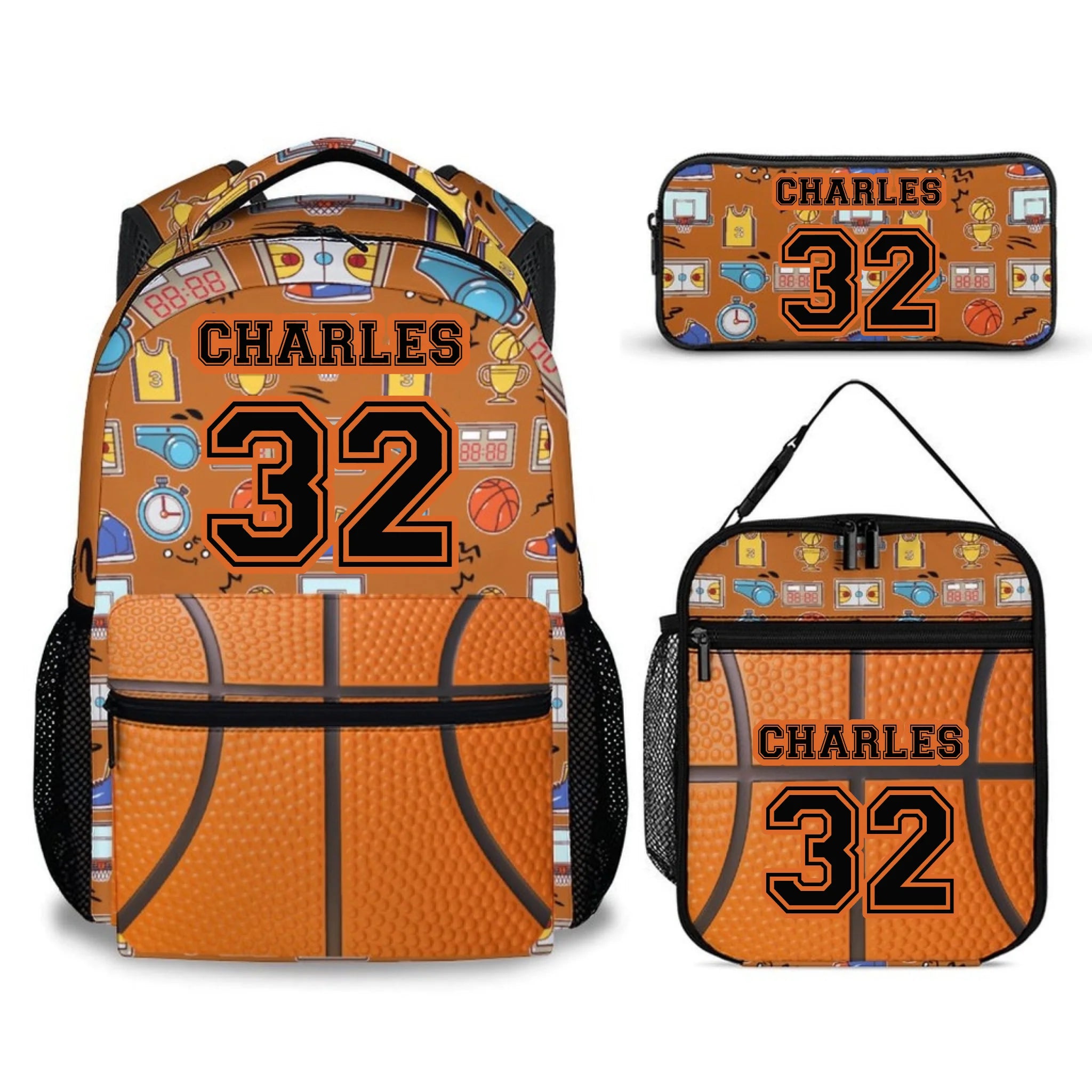 Personalized Name Custom Sports Backpack - Includes Basketball Baseball Soccer Football Rugby Personalized Backpacks